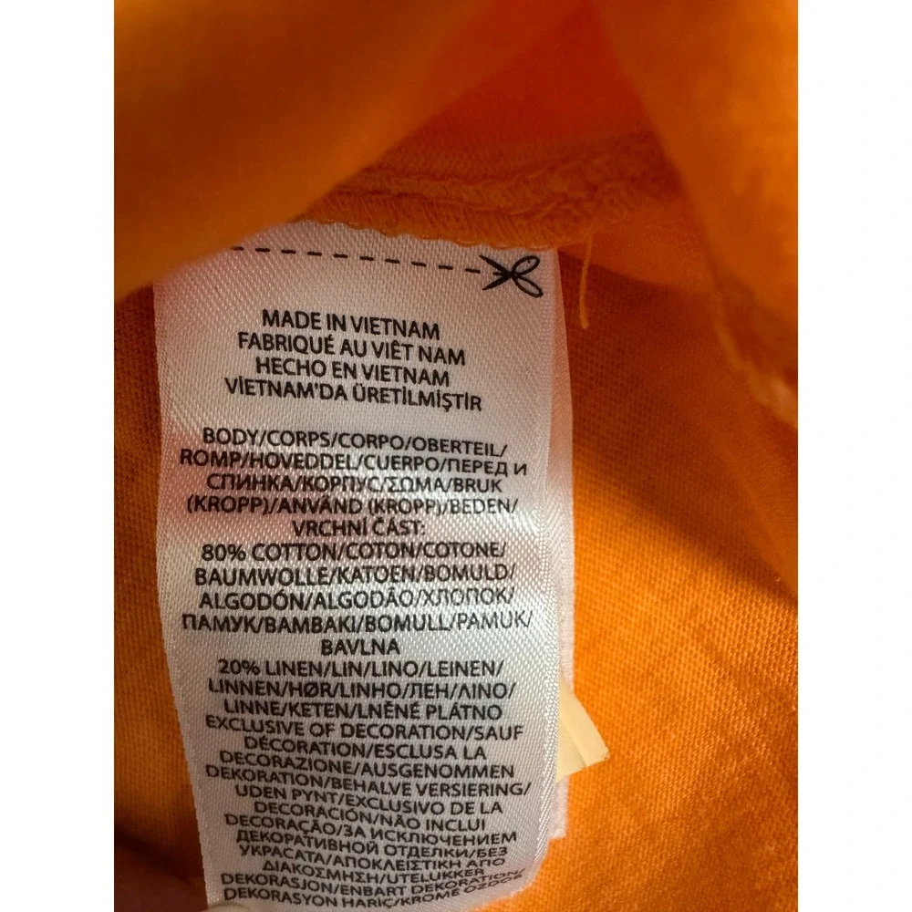 Polo Ralph Lauren Classic Fit Cotton Linen Blend Polo Shirt Pocket Orange Men XL